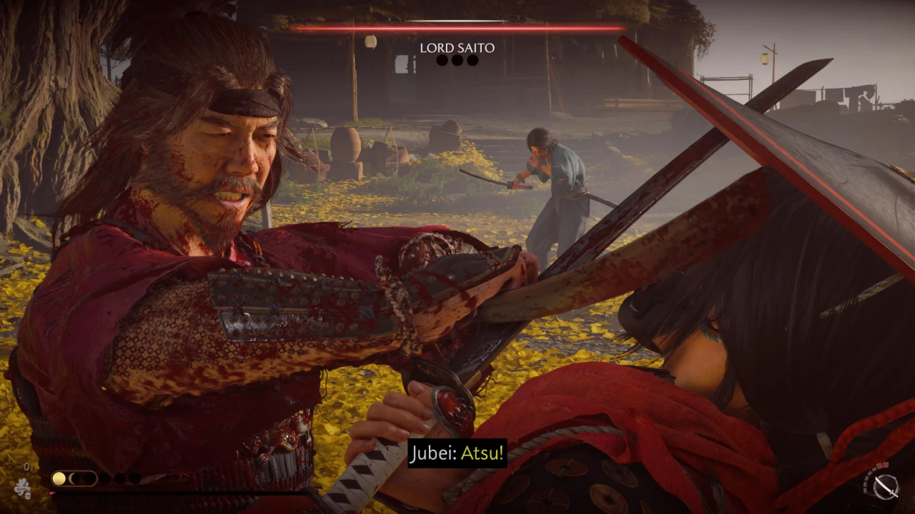 Lord Saito, Atsu and Jubei in the final battle