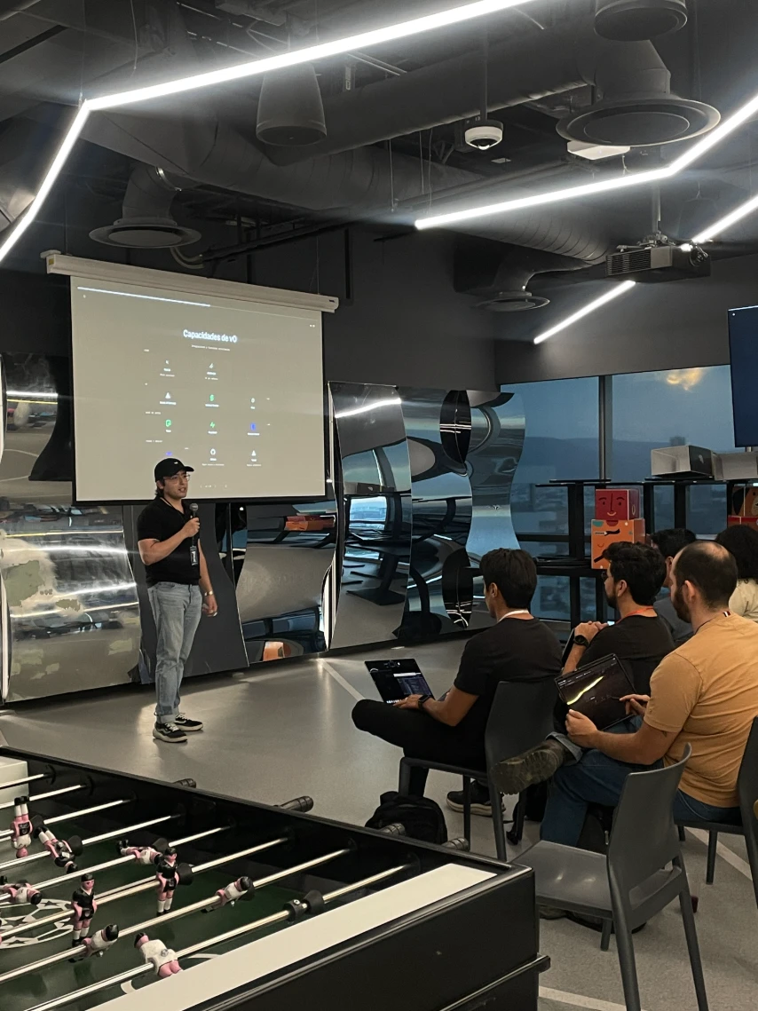 Juan presenting the event's slides