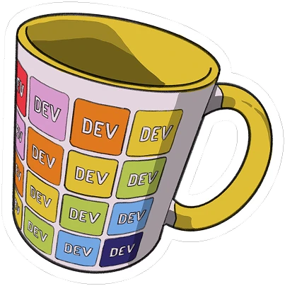 Mug with DEV branding